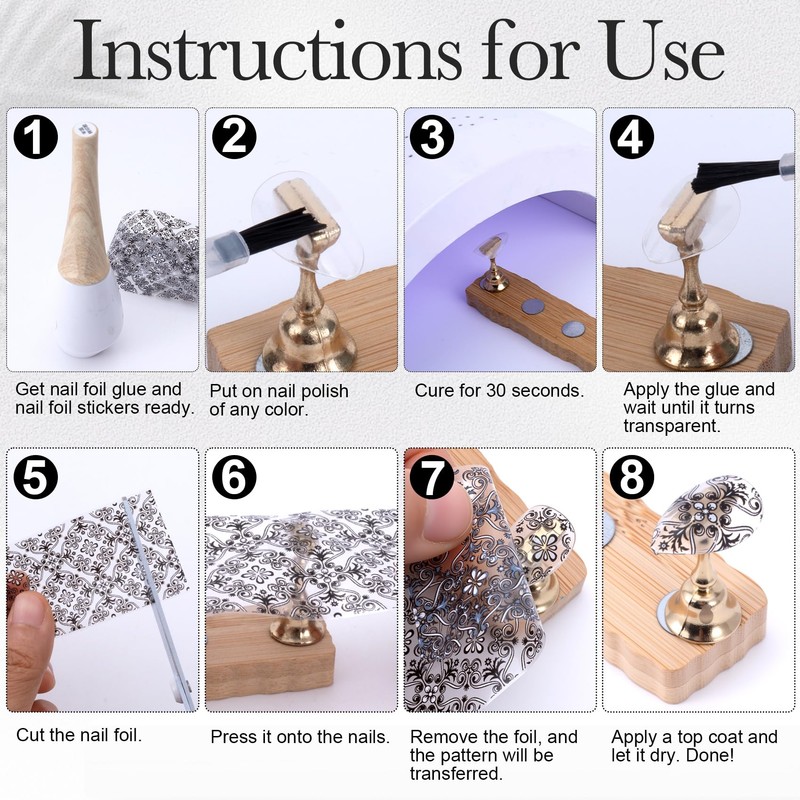 20 Pcs Nail Transfer Foil, Lace Nail Foil, Lace Nails