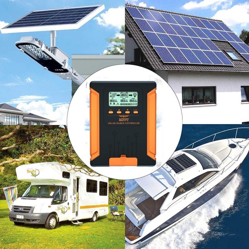 SolaMr 50A 180V MPPT Solar Charge Controller 12V/24V/36V/48V, LCD Screen