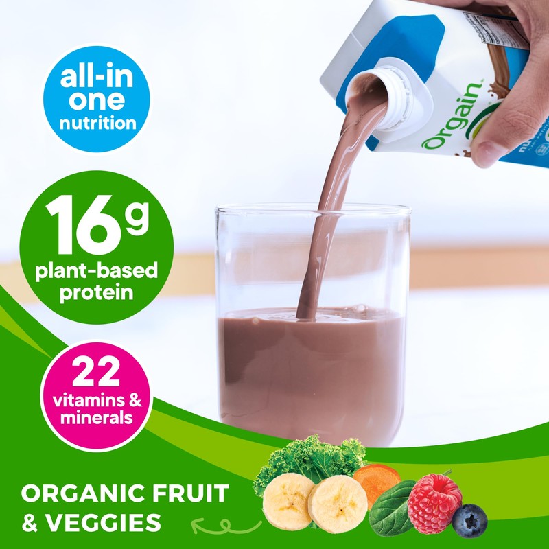 Orgain Organic Nutritional Vegan Protein Shake, Smooth Chocolate - 16g