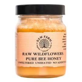 450 g Reiner, Roher Wildblumen Honig 100% Natürlichen – Ungefiltert, Ungeheizt, Nicht Pasteurisiert, direkt aus dem Bienenstock, Europäisches Produkt