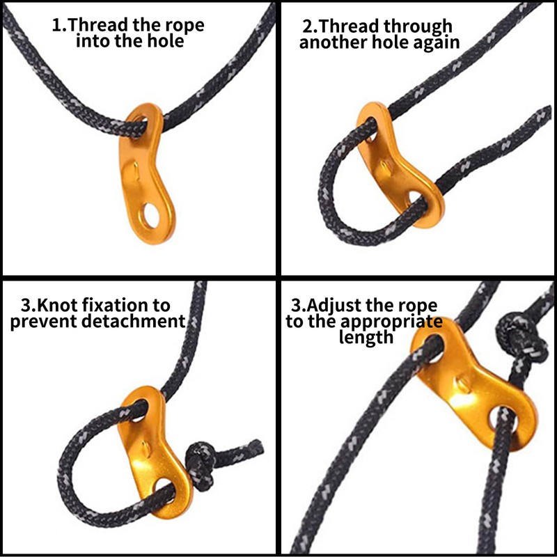 Skyzone 6 Pack Reflective Ropes - 4mm x 4M Camping