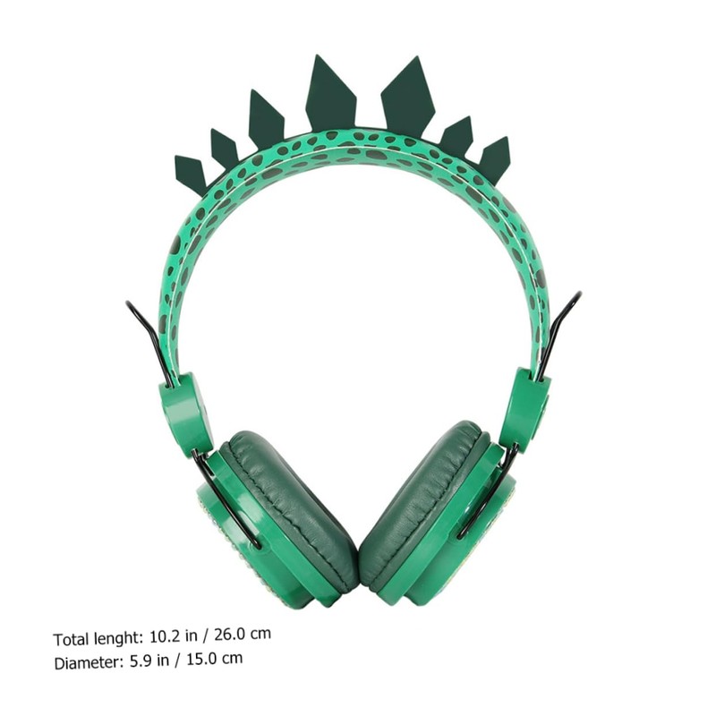 COHEALI Rhinestone Dinosaur Headphones with Mic Wired Headset for School