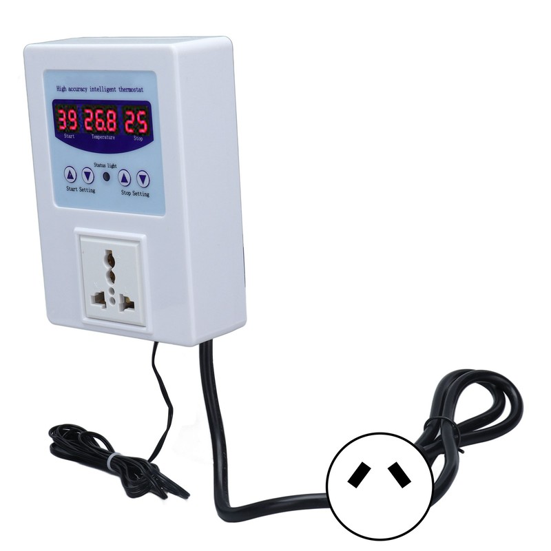 Temperature Controller Digital Display Thermostat Temp Regulator with Sensor AC110‑240VAU