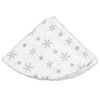 35.4in Christmas Tree Skirt Round Shape Soft Comfortable White Christmas