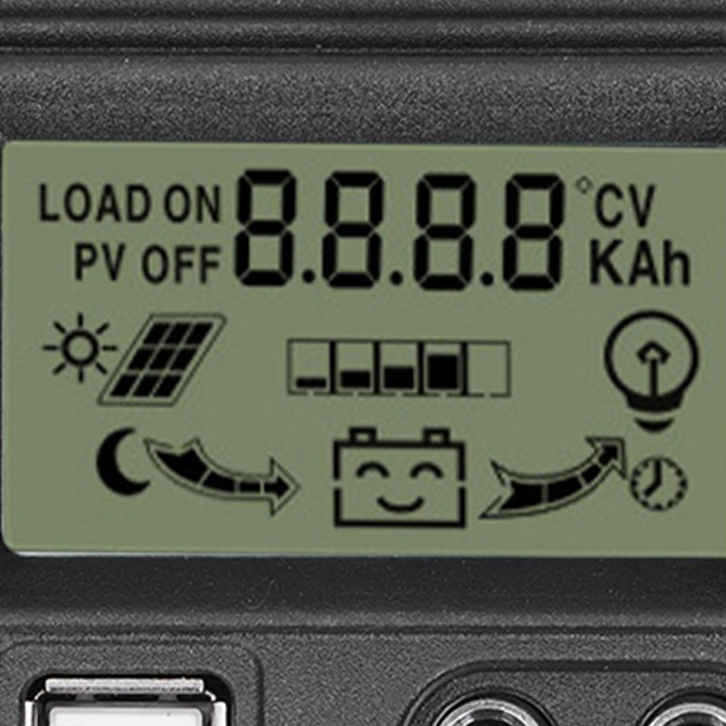 Solar Charge Controller LCD Display 2 USB Output PWM Panel