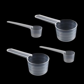 MisFun Dosing Spoon, Set of 4 Measuring Spoons, Protein Powder Coffee Measuring Spoon, Plastic Measuring Spoon, Measuring Spoon, Gram, Dosing Spoon Transparent with Scale 10 ml, 20 ml, 30 ml, 40 ml