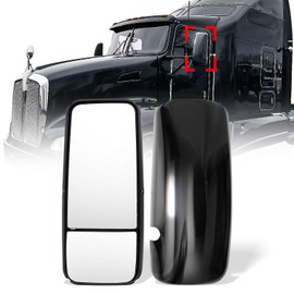 High Soar Door Mirror for Kenworth T660,Rear View Mirror Assembly with Heated Defrost for Kenworth T600 T800 T170 T270 T370 T440 T470 Driver Side Left Side (Black)