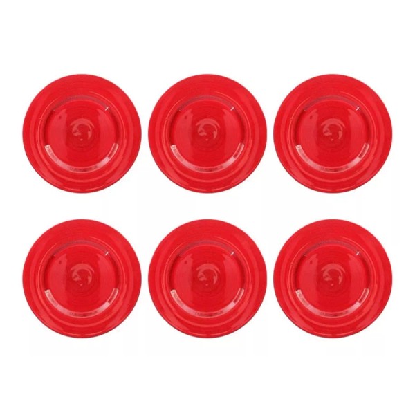 Baum Brothers Set De 6 Plato Base Vidrio Circle Rojo