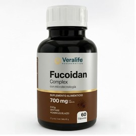 Suplemento Fucoidan Complex Con Shiitake Agaricus EGCG Y Colágeno | 60 Cápsulas De 700 Mg | Extractos Naturales Para Bienestar Celular Y Equilibrio Diario | VeraLife