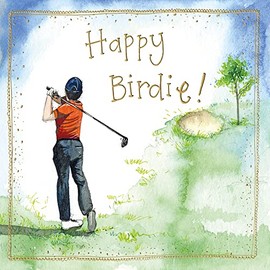 Alex Clark Birdie Golf Foil Birthday Card