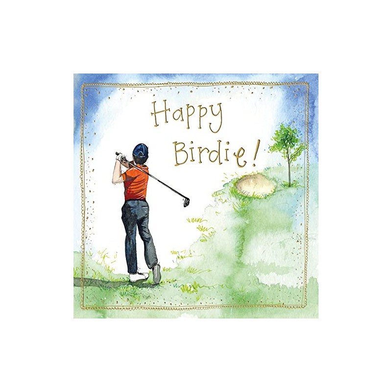 Alex Clark Birdie Golf Foil Birthday Card