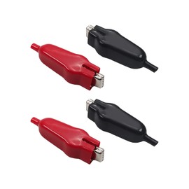 Fielect 4Pcs Insulated Alligator Clips 20A Electric Test Clamp Alligator Crocodile Clips Clamps for Car Auto Vehicle