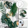 Uiiooazy Duschvorhang Boho Style, Duschvorhang Grün Gold Palmenblätter Tropische Duschvorhänge