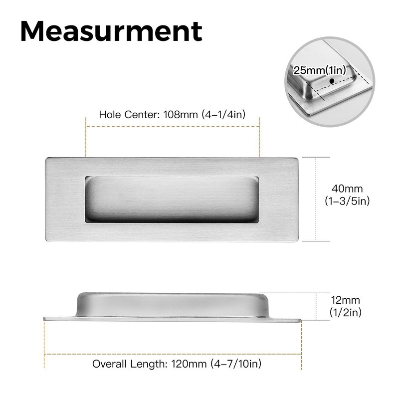 Ravinte 2 Pack Brushed Nickel Cabinet Pulls - Recessed Finger
