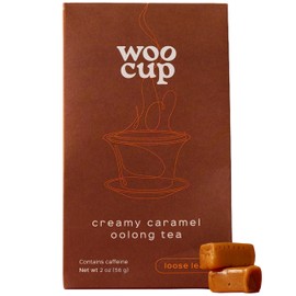 Woocup Creamy Caramel Oolong, Unflavored Loose Leaf Taiwanese Oolong Tea (2 oz, 30 Serving) - Naturally Buttery, Single Origin, Whole Leaf, Fair Trade, Non-GMO, Cold Brew & Hot Brew