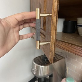 Gutuwellea 12 Pack 3 Inch 76 mm Knurled Cabinet Handles Cabinet Pulls Aluminum Handles Knurled Drawer Pulls Gold and Grey Oxidation Finish with Diamond Pattern 4" Length (3" Hole Center)