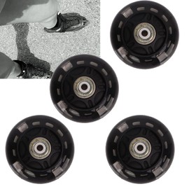 Ymiko Ruedas para Patines, Ruedas para Patines, Ultra Silenciosas, 4 Piezas, 2,7 Pulgadas, Color Negro, Rueda Flash para en Línea de PU Poleas