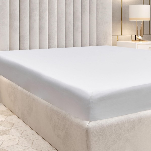 Bedlovesoft Pure 100% Cotton Sateen Fitted Linen Bed Sheet Twin
