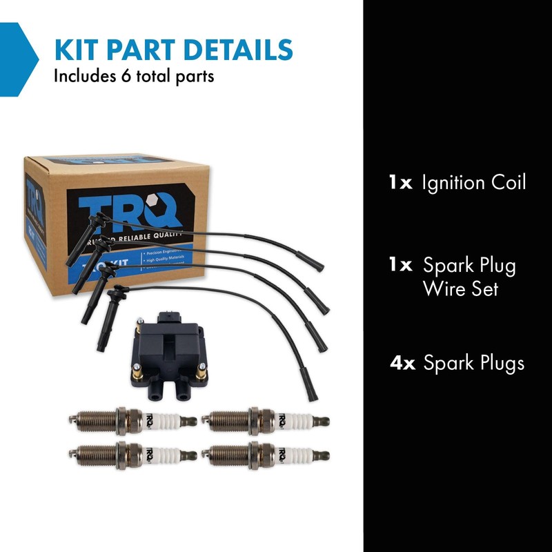 TRQ Ignition Coil and Spark Plug Kit 6 Piece Iridium