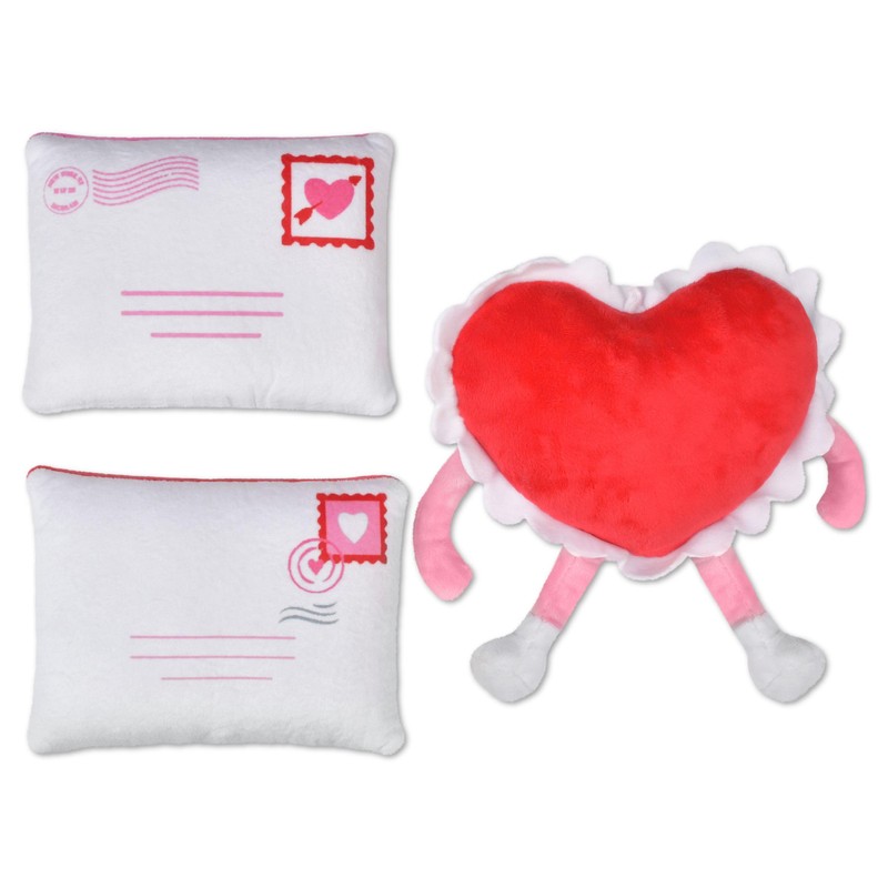 iscream Kawaii Love Notes Fleece Play Pillow Set with Embroidered
