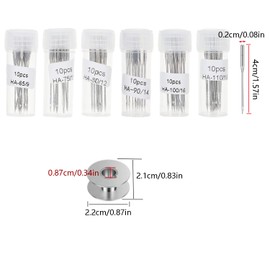 Taicols Sewing Machine Needles, 60 Pcs Universal Sewing Machine Needles, Sewing Needles, Heavy Duty Standard Needles for Singer, Brother, Janome, Varmax, Size 65/9, 75/11, 80/12, 90/14, 100/16, 110/18