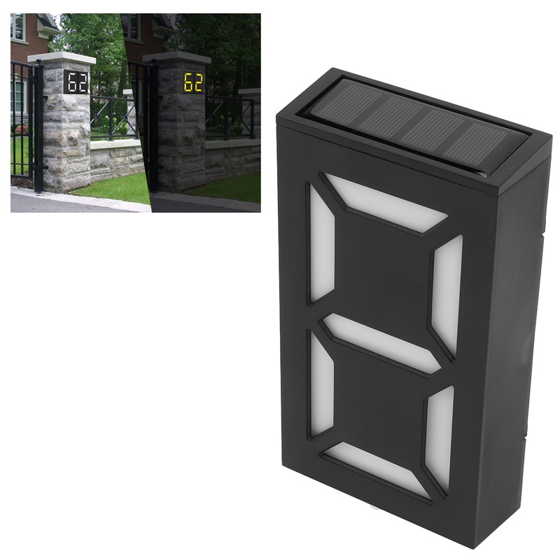 Solar LED House Number Light Garden Solar Powered Address Sign