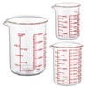 Ackers BORO3.3 High Borosilicate Glass Measuring Cup Set-V-Shaped Spout，Includes 60ml(2OZ),