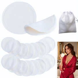 Waschbare Baumwolle, wiederverwendbar, 16 Scheiben, umweltfreundliches Set mit Waschbeutel aus Bio-Baumwolle, weich für alle Hauttypen, kein Abfall (8 cm)