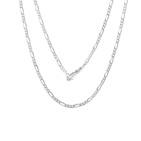 Verona Jewelers 2.2MM 925 Sterling Silver Classic Figaro Chain -