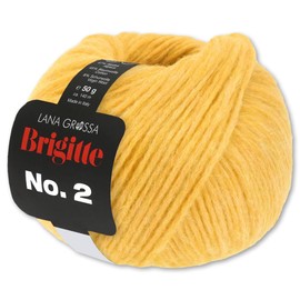 Frida's Wollhaus Lana Grossa 50 g Brigitte No. 2 Net Yarn Wool Yarn Alpaca Cotton 46 Colours (57 | Light Yellow)
