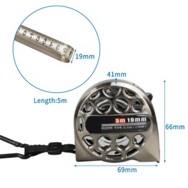 Bamyli Stainless Steel Tape Measure,Retractable Hollow Measuring Tape, High Precision Tape Measure Rust and Corrosion Resistant Steel Tape for Industrial and Home Use (5m 19mm)