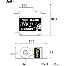 MEUS Racing Coreless High Torque RC Micro Servo with Mount and Servo Horn for SCX24 1/24 RC Crawler Upgrades Parts (M3280S)