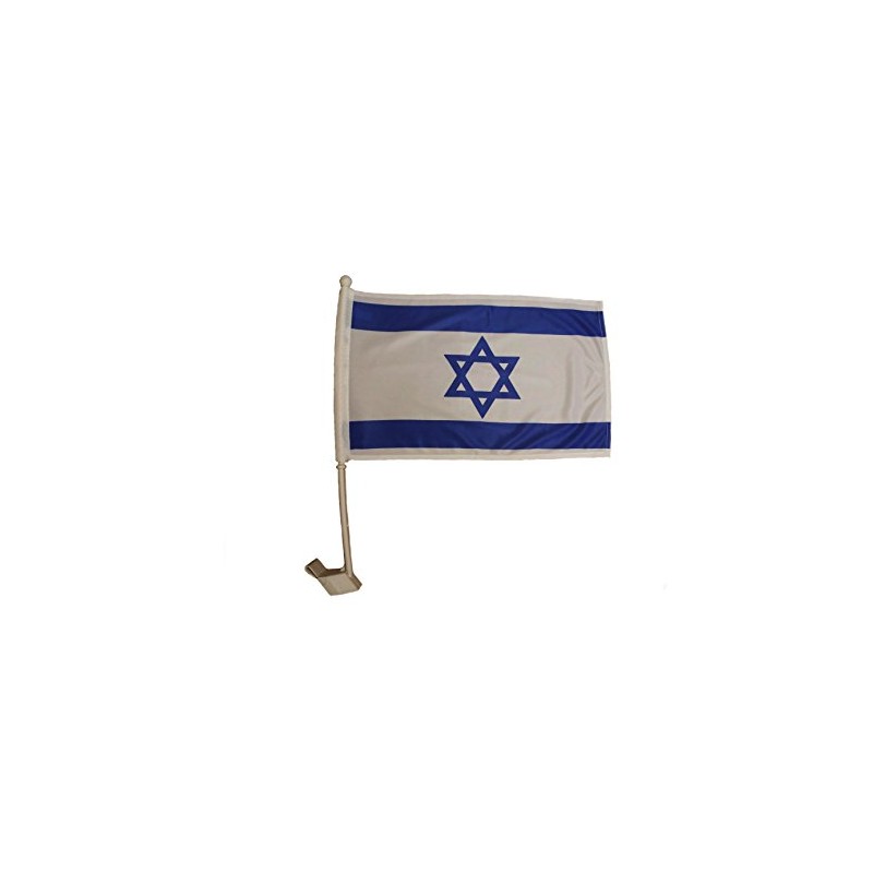 Israel Country Flag .. Heavy Duty Car Stick Flag 12"X