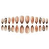 SEENEEY Medium Press on Nails Almond Fake Nails Brown Artificial