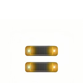 MBHKRRS 2Pack Solar Warning Lamp, Waterproof Mini LED Solar Car Flashing Alarm Safety Lamp Bar Emergency Security Strobe Light for Bike Motorcycles SUV Truck Vehicle Night Driving (Yellow)