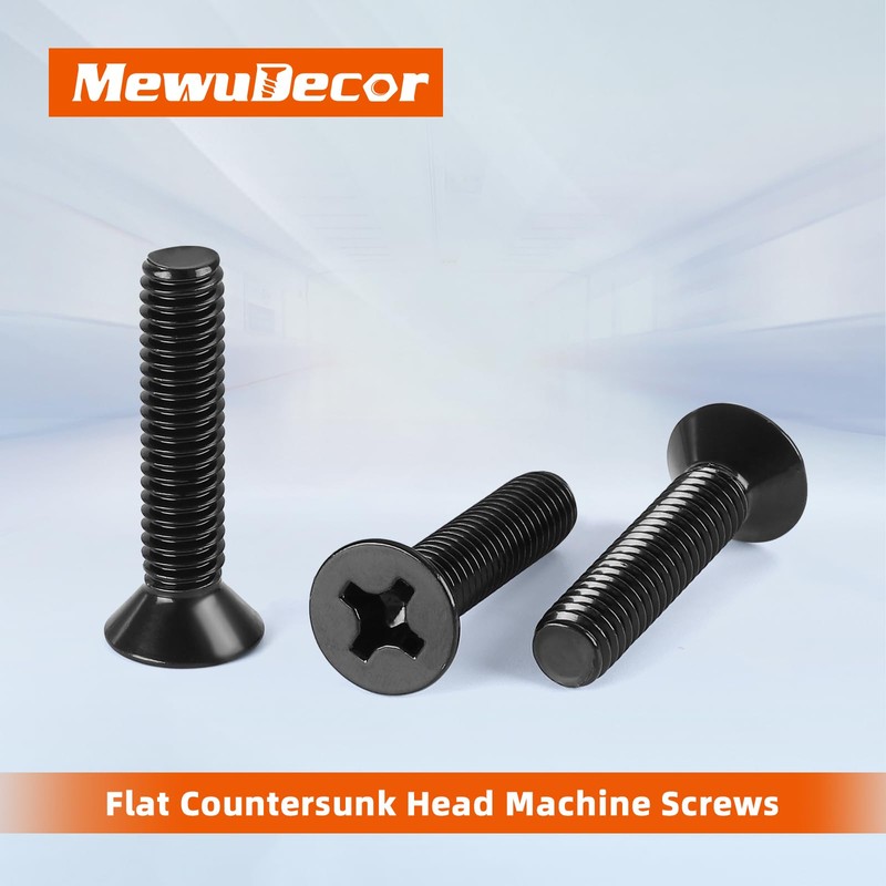 MewuDecor M4 x 20mm Flat Countersunk Head Machine Screws, Cross