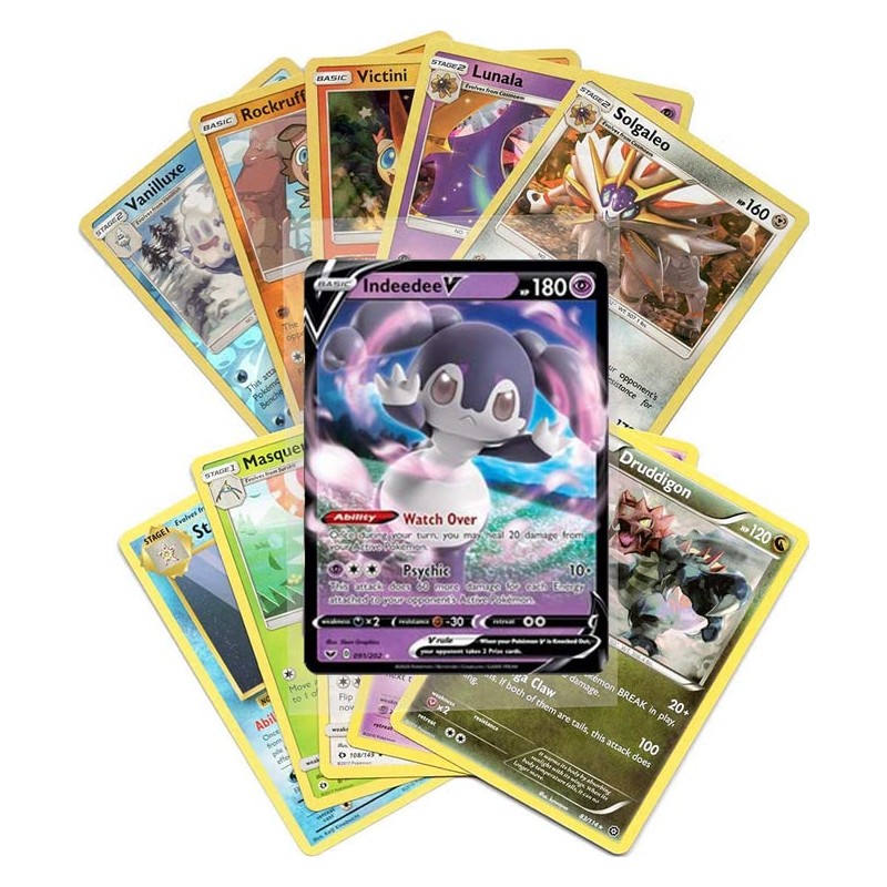 Pokémon Cards - 50 Card Assorted Lot with Guaranteed V