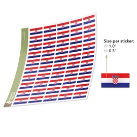 Desert Cactus Croatia Country Flag Sticker Decal 1 Inch Rectangle Sheets 50 Total Pieces Kids Logo Scrapbook Car Vinyl Window Bumper Laptop Croatian R