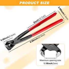 8.98 Inch Ear Clamp Pliers, Pincer Crimper Tool for Repairing Pipes, Fuel Lines, Installing or Removing Clamp (COLOR:As shown)