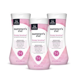 Summer's Eve Cleansing Wash Island Splash, 9 Fluid Ounce (Pack Of 3), Simply Sensitive, 15 ounce (pack of 3)