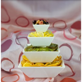 Fortessa Fortaluxe SuperWhite Vitrified China Dinnerware, Plaza 12-Inch by 2-Inch Deep Square Serving Bowl