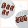 24 Pcs Cat's Eye Press On Nails Short Square YEFIUO