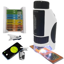 50x-300x Mini Pocket Microscope for Kids, Portable Kids Microscope with Phone Adapter Clip & 12 Specimen Slides, Educational Science Kits STEM & Science Toys Gift for Age 6+ Visit The SETFLAGS Store