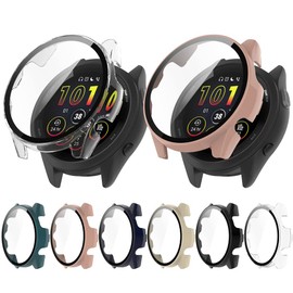 Tyogeephy Silikon Hülle für Garmin Forerunner 265 Schutzhülle, Vollständige Abdeckung Schutzfolie Weiche TPU Cover Case Schutz Displayschutz Folie