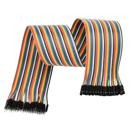 Fielect Male to Female Dupont Jumper Wires 40P Breadboard Jumper Wires Colorful Ribbon Cables 50cm Long 1Pcs