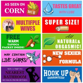 Prejoy 10 PCS Funny Prank Magnet Bumper Sticker, Adults Pranks Magnetic Sign for Vehicle Truck Car Reusable Magnet Sticker for Fridge Hilarious Joke Gift