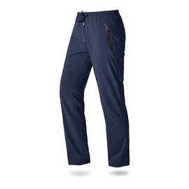 Boladeci Mens Athletic Pants Lightweight Quick Dry Breathable Elastic Waist Zip Pockets Outdoor Jogger Casual Travel Fishing Gym Clothing Hiking Pants Navy Blue 36