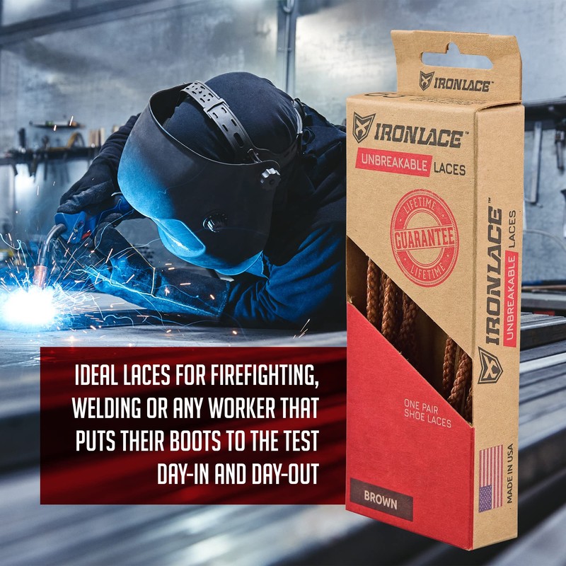 IRONLACE Unbreakable Round Bootlaces - Indestructible, Waterproof & Fire Resistant