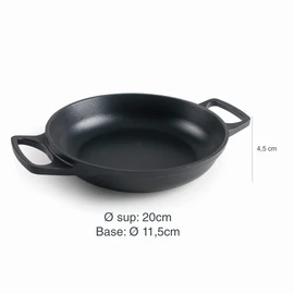 Lacor - 25161 - Mini cast aluminium paella disc, 100% free PFOA, non-stick double layer, suitable for induction, diameter 20 x 4.5 cm, black