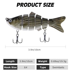 Matymats Pike Fishing Lures - Multi Jointed Bass, Trout & Perch Lures, Slow Sinking Swimbaits for Sea Fishing, Perfect Gifts for Men